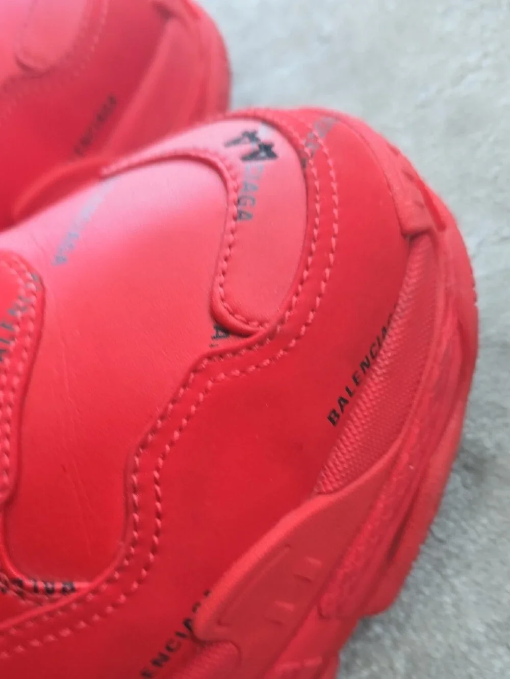 Balenciaga Triple S Chunky Sneakers in Bright Red